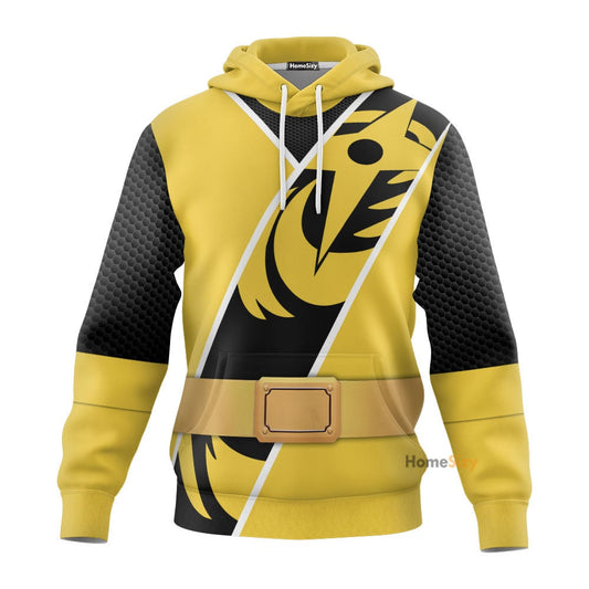Power Ranger Ninja Steel Yellow Ranger Custom Cosplay Costume Hoodie QT211590Hf