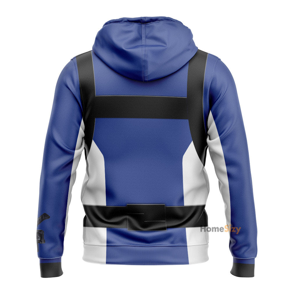 Power Rangers Beast Morphers Blue Custom Cosplay Costume Hoodie QT211672Hf