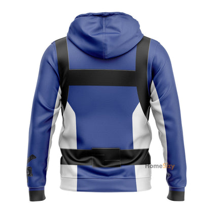 Power Rangers Beast Morphers Blue Custom Cosplay Costume Hoodie QT211672Hf