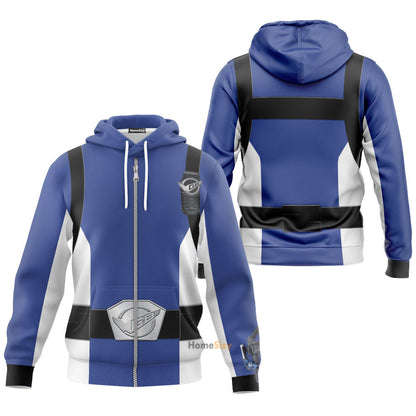 Power Rangers Beast Morphers Blue Custom Cosplay Costume Hoodie QT211672Hf