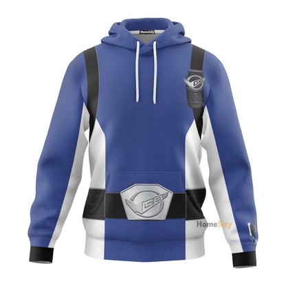 Power Rangers Beast Morphers Blue Custom Cosplay Costume Hoodie QT211672Hf