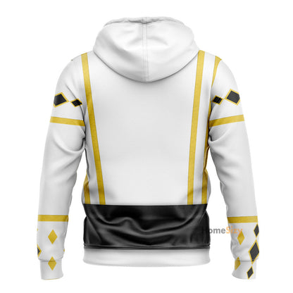 White Ninja Mighty Morphin Power Rangers - Cosplay Costume Hoodie QT209363