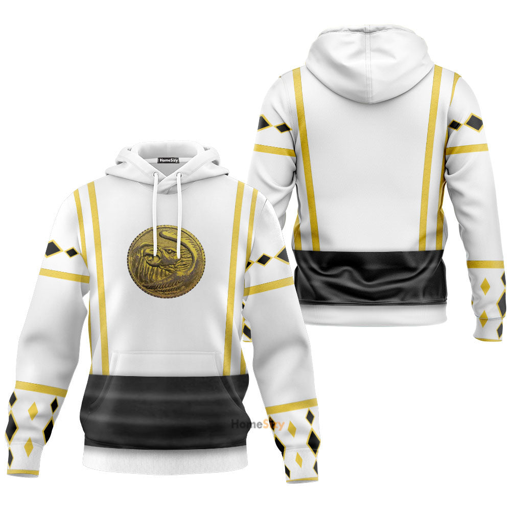 White Ninja Mighty Morphin Power Rangers - Cosplay Costume Hoodie QT209363