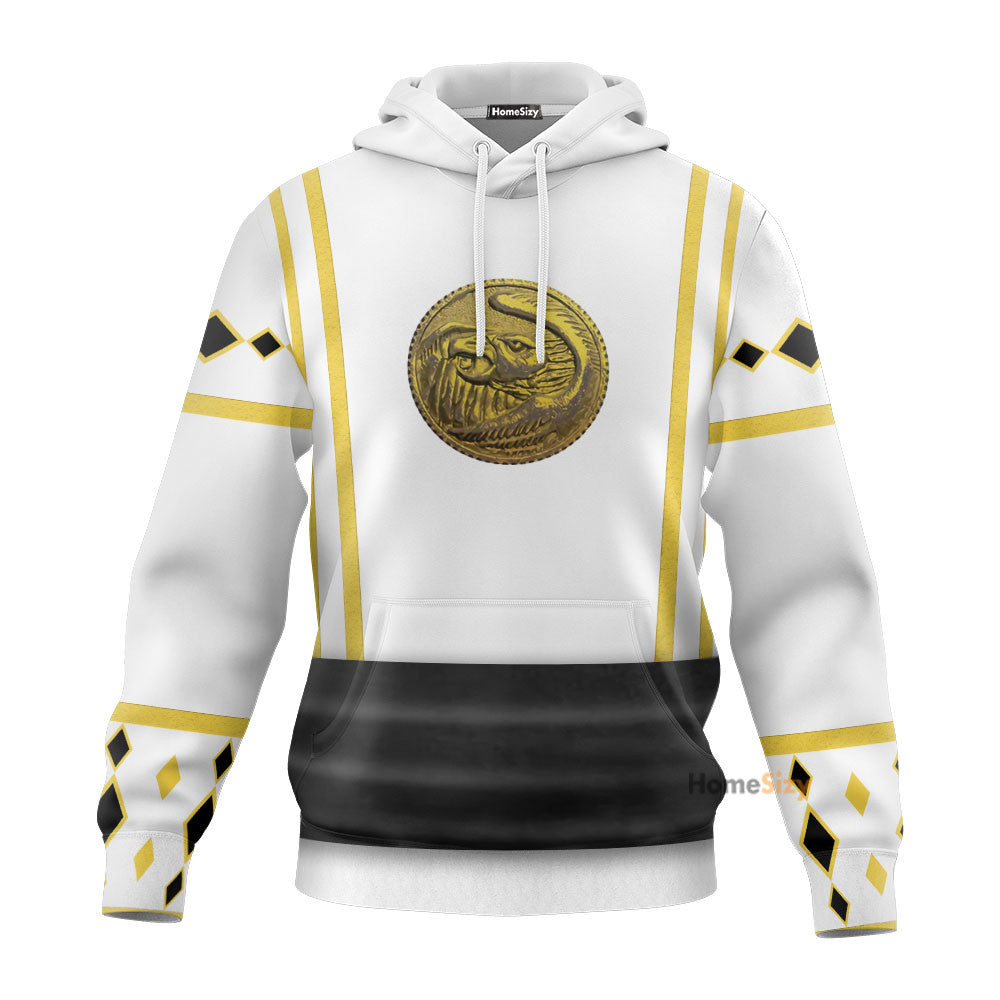 White Ninja Mighty Morphin Power Rangers - Cosplay Costume Hoodie QT209363