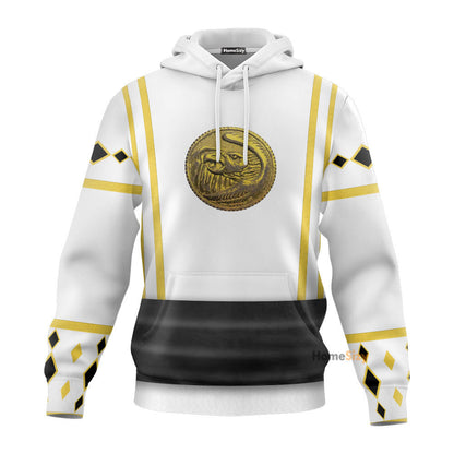 White Ninja Mighty Morphin Power Rangers - Cosplay Costume Hoodie QT209363