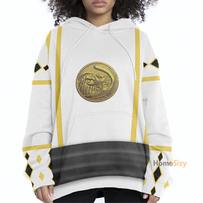 White Ninja Mighty Morphin Power Rangers - Cosplay Costume Hoodie QT209363