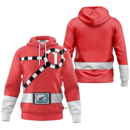 Ressha Sentai Toqger ToQ 1gou Red Custom Cosplay Costume Hoodie QT303362Hg
