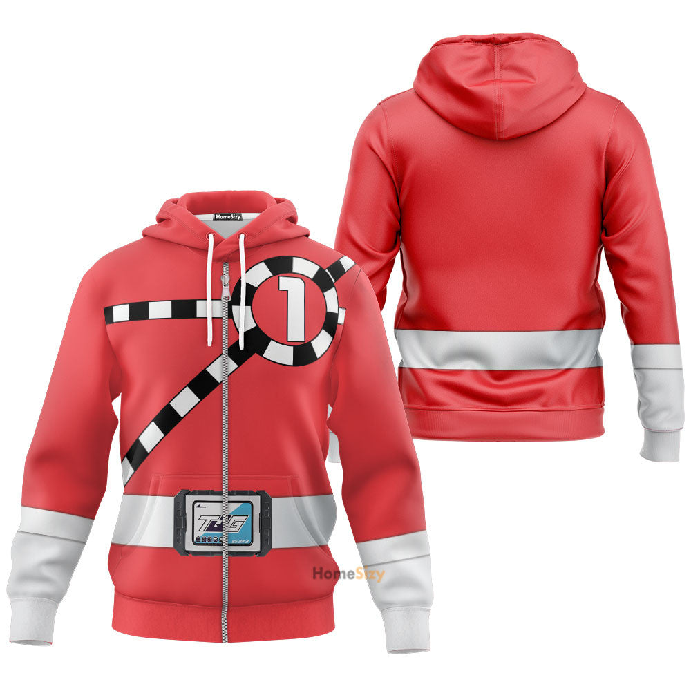 Ressha Sentai Toqger ToQ 1gou Red Custom Cosplay Costume Hoodie QT303362Hg