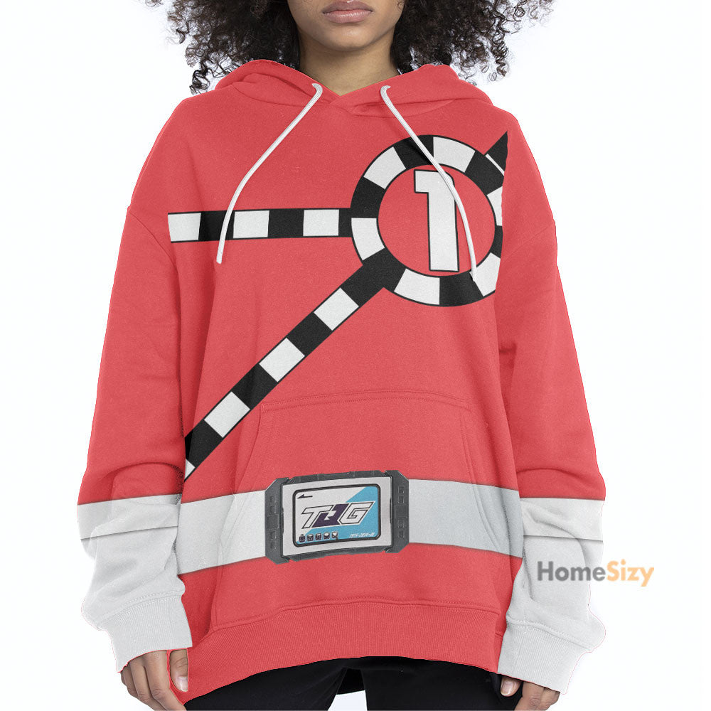 Ressha Sentai Toqger ToQ 1gou Red Custom Cosplay Costume Hoodie QT303362Hg
