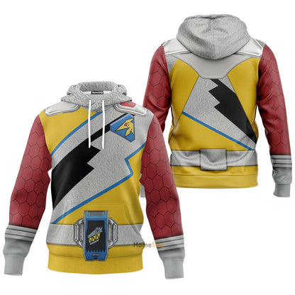 Dino Charge Power Rangers Gold Ranger Custom Cosplay Costume Hoodie QT210114Hf