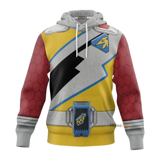 Dino Charge Power Rangers Gold Ranger Custom Cosplay Costume Hoodie QT210114Hf
