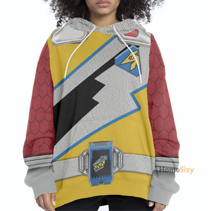 Dino Charge Power Rangers Gold Ranger Custom Cosplay Costume Hoodie QT210114Hf