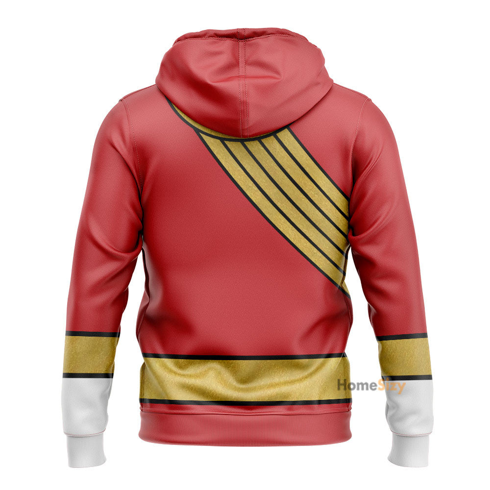 Red Wild Force Ranger Custom Cosplay Costume Hoodie QT208085Tf