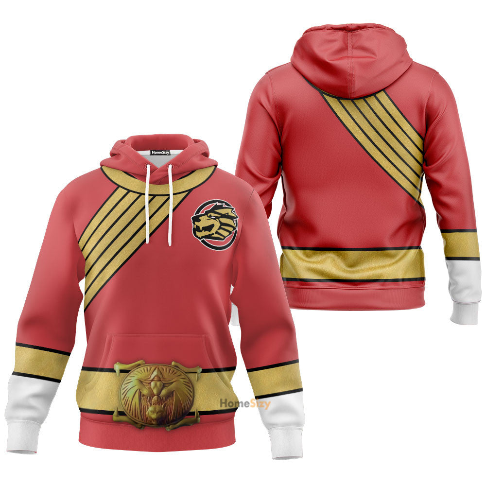 Red Wild Force Ranger Custom Cosplay Costume Hoodie QT208085Tf