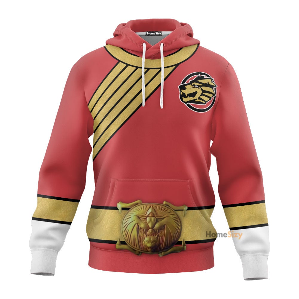 Red Wild Force Ranger Custom Cosplay Costume Hoodie QT208085Tf