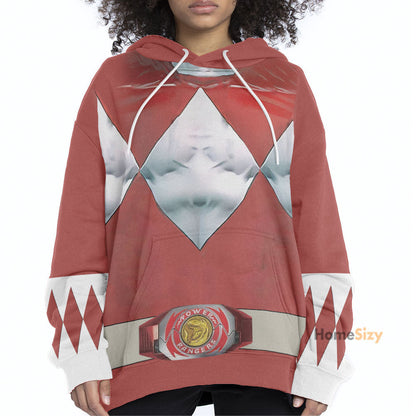 Red Mighty Morphin Power Rangers V6 - Cosplay Costume Hoodie QT210785