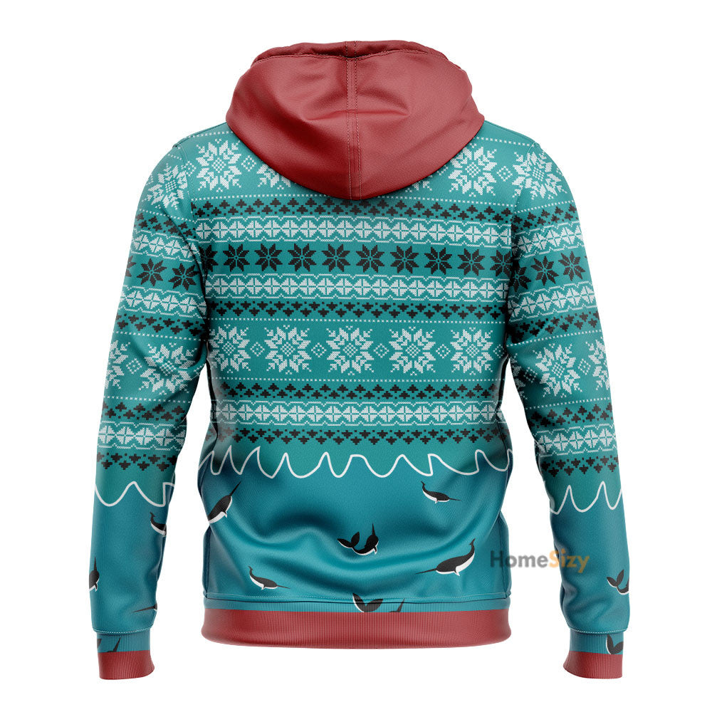 Ugly Unicorn Riding Narwhal Christmas Hoodie Tshirt QT210392Tf