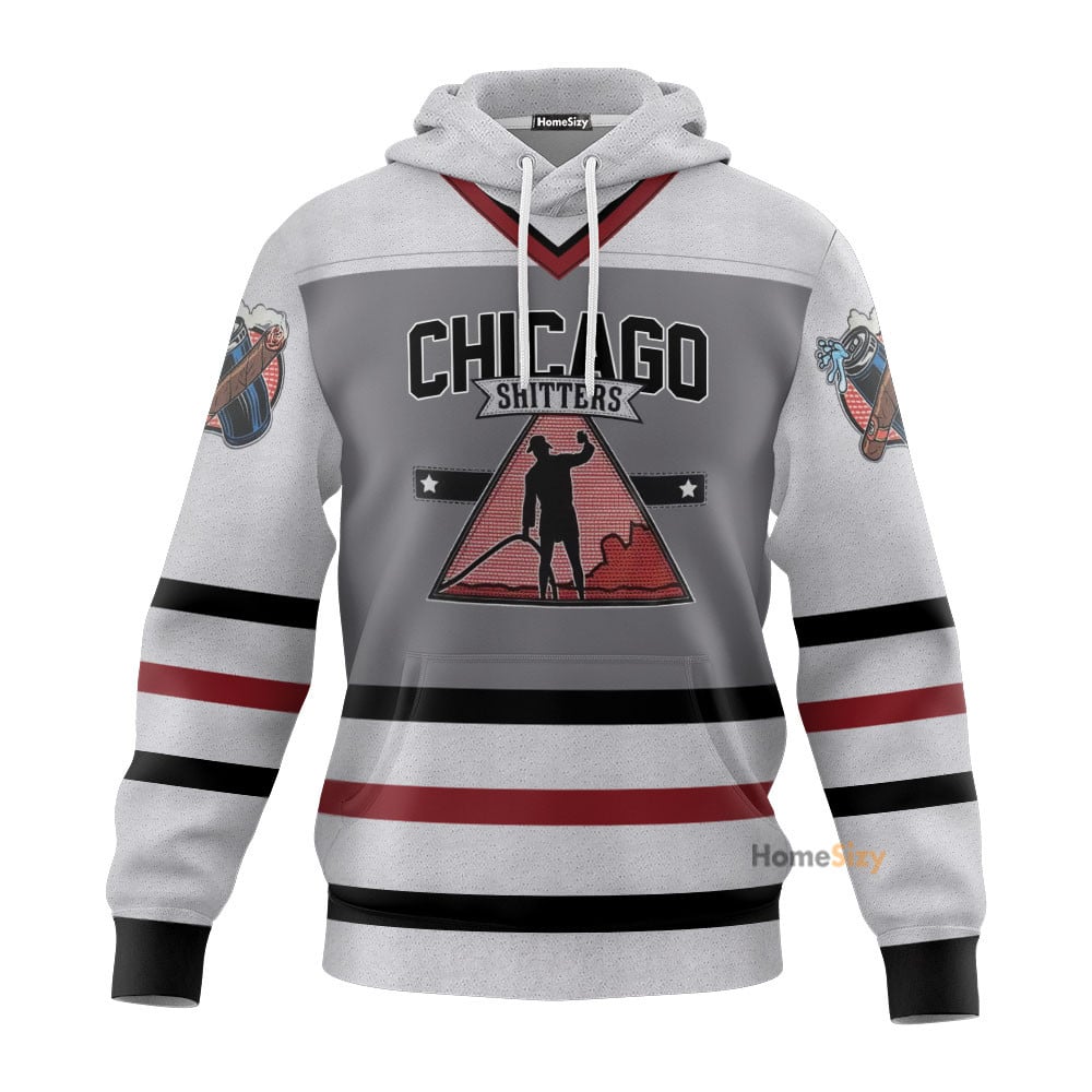 Chicago Shitters Christmas Vacation Hockey Jersey Hoodie Tshirt Long Sleeve QT303006Hf