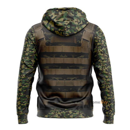 Military uniform Custom Cosplay Costume Zip Hoodie Sweatshirt QT210460Hf