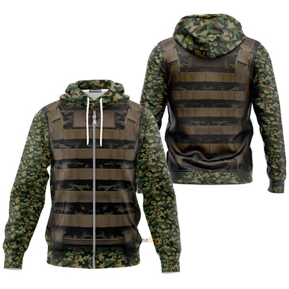 Military uniform Custom Cosplay Costume Zip Hoodie Sweatshirt QT210460Hf