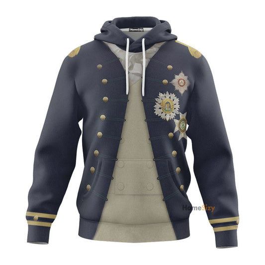 Nelson Uniform as worn at Trafalgar Napoleonic Wars British Navy Custom Cosplay Costume Hoodie QT206122Hf