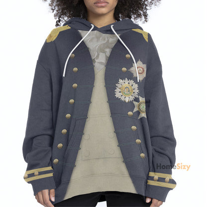 Nelson Uniform as worn at Trafalgar Napoleonic Wars British Navy Custom Cosplay Costume Hoodie QT206122Hf