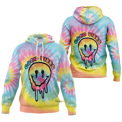 Good Vibes Smiley Face Custom Hoodie QT210396Hf