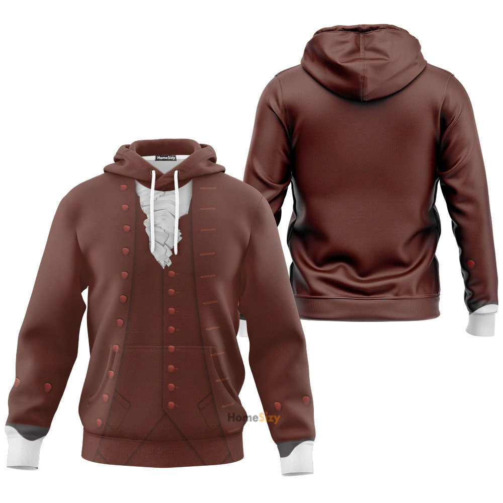 Benjamin Franklin Custom Cosplay Costume Zip Hoodie Long Sleeve QT210449Hf