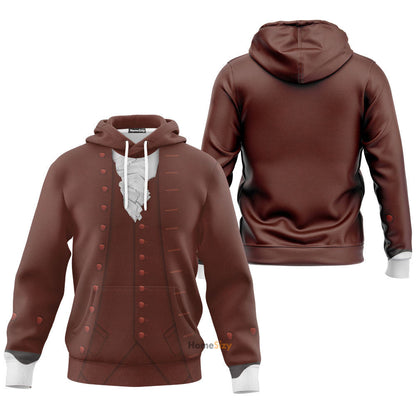 Benjamin Franklin Custom Cosplay Costume Zip Hoodie Long Sleeve QT210449Hf