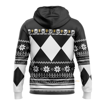 Black Mighty Morphin Power Rangers V1 - Cosplay Costume Hoodie QT211316