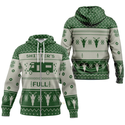 Shitters Full Ugly Sweater Best Gift For Christmas Xmas Green Hoodie QT211329Hg
