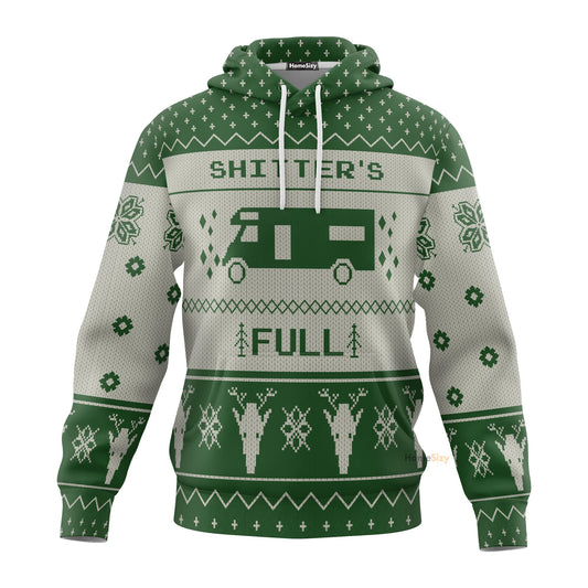 Shitters Full Ugly Sweater Best Gift For Christmas Xmas Green Hoodie QT211329Hg