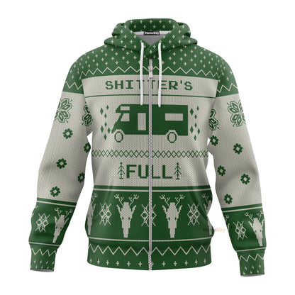 Shitters Full Ugly Sweater Best Gift For Christmas Xmas Green Hoodie QT211329Hg