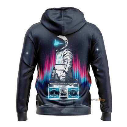 Astronaut with boombox in the space Tshirt Hoodie Sweatshirt QT211750Hf