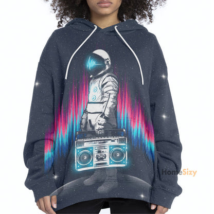 Astronaut with boombox in the space Tshirt Hoodie Sweatshirt QT211750Hf