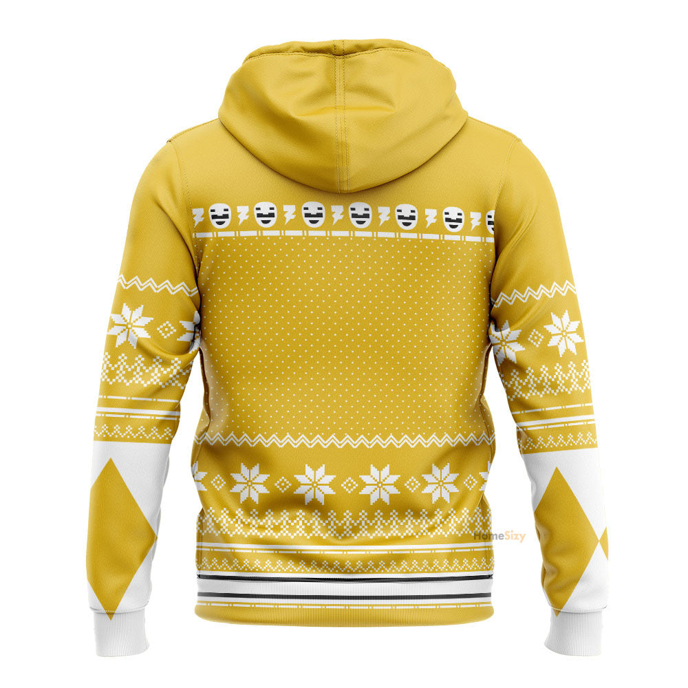 Yellow Power Ranger Pattern Christmas - Hoodie QT309289