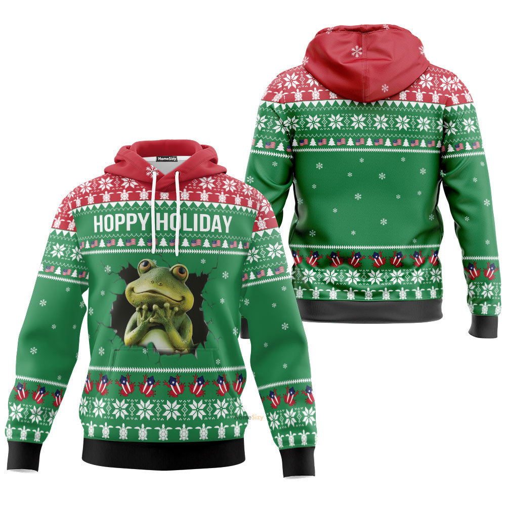 Frog Hoppy Holiday - Christmas Gift For Adults - Hoodie QT309530
