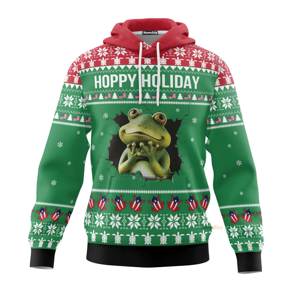 Frog Hoppy Holiday - Christmas Gift For Adults - Hoodie QT309530