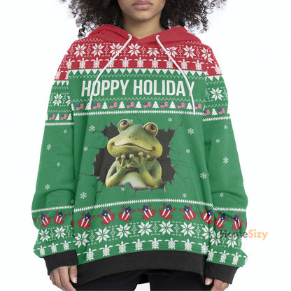 Frog Hoppy Holiday - Christmas Gift For Adults - Hoodie QT309530