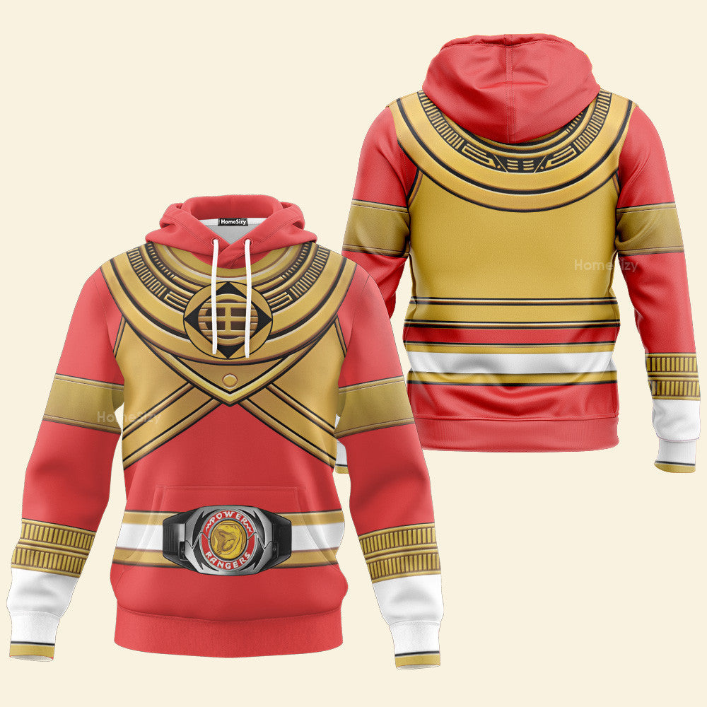 King Tyranno Hybrid Red Gold Zeo Mighty Power Ranger Custom Cosplay Costume Hoodie QT301218
