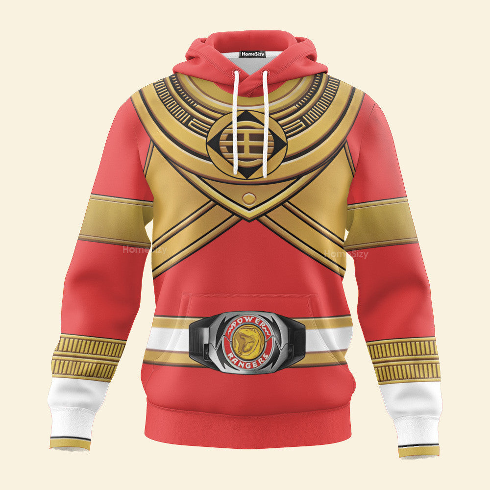 King Tyranno Hybrid Red Gold Zeo Mighty Power Ranger Custom Cosplay Costume Hoodie QT301218