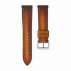 Patina Coffee Brown Vegetable-Tanned Leather Watch Strap — original product photo