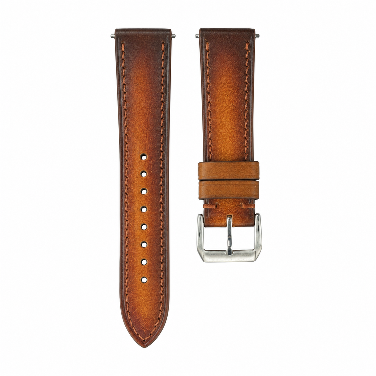 Patina Coffee Brown Vegetable-Tanned Leather Watch Strap — original product photo