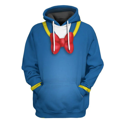 Disney Hoodie Donald Duck Costume T-Shirt Blue Unisex Adults New Release - Trendy Gift For Men & Women