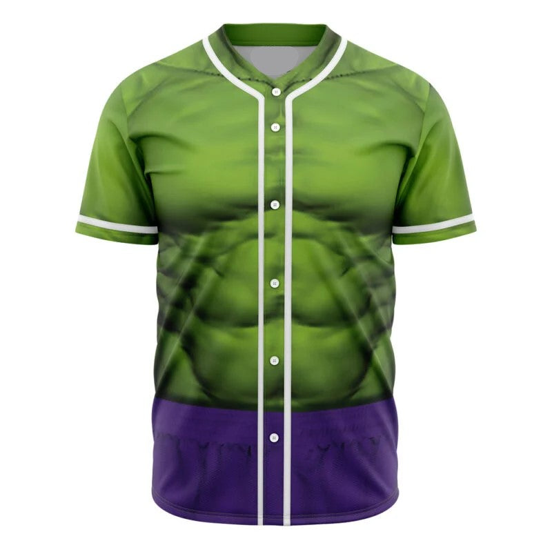 Marvel Jersey Marvel Hero Avengers Hulk Costume Graphic Green Jersey Shirt Hulk Baseball Baseball for Men