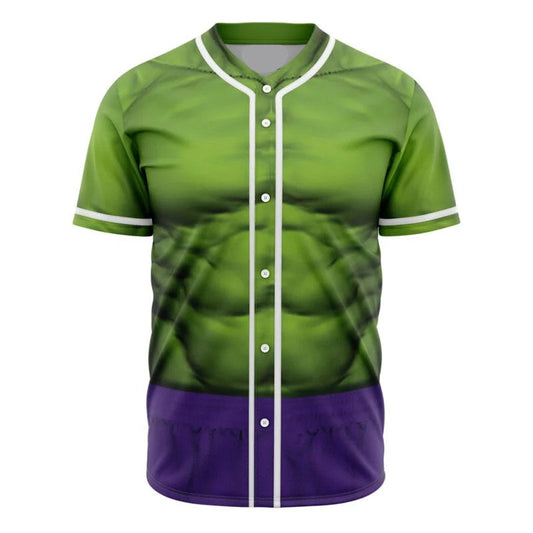Marvel Jersey Marvel Hero Avengers Hulk Costume Graphic Green Jersey Shirt Hulk Baseball Baseball for Men