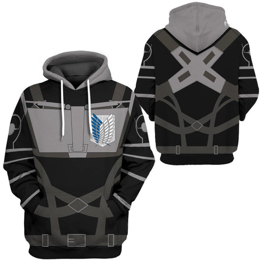 Attack On Titan Hoodie Scouting Legion Final Season Costume Hoodie Black Unisex - Cozy Hoodie For Cold Weather