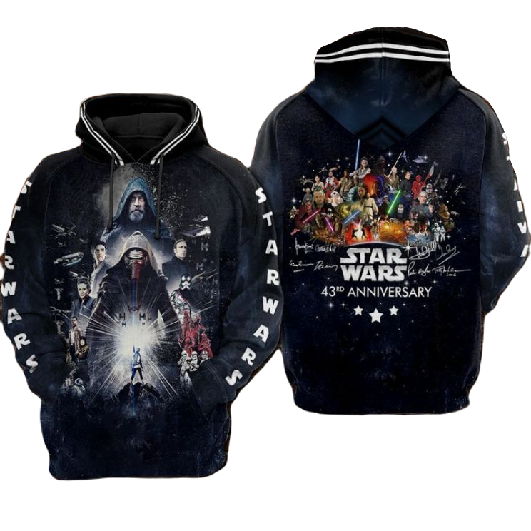 Starwars Hoodie Starwars 43rd Anniversary Character Hoodie Black Unisex