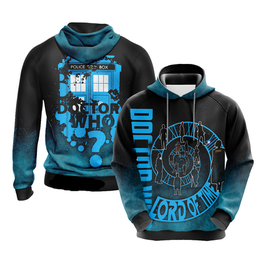 Doctor Who Hoodie Doctor Who Lord Of Time Hoodie Black Blue Unisex - Cozy Hoodie For Cold Weather