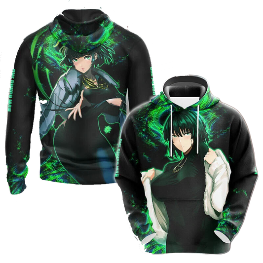 One Punch Man Hoodie Fubuki Hero Blizzard Of Hell T-shirt Black Green Unisex